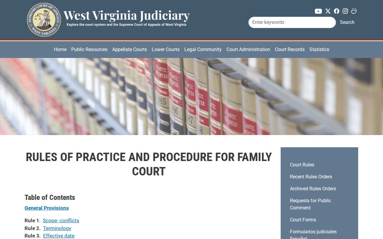 Putnam County court records family public and confidential rules