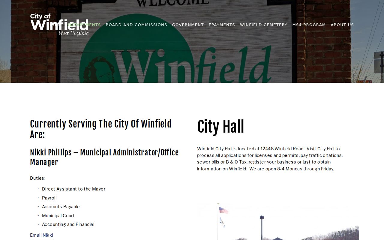 Winfield court docket City Hall address and hours
